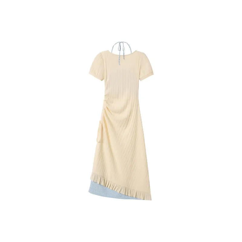 AURORA MUSE Short Sleeved Dress Women's Yellow-7