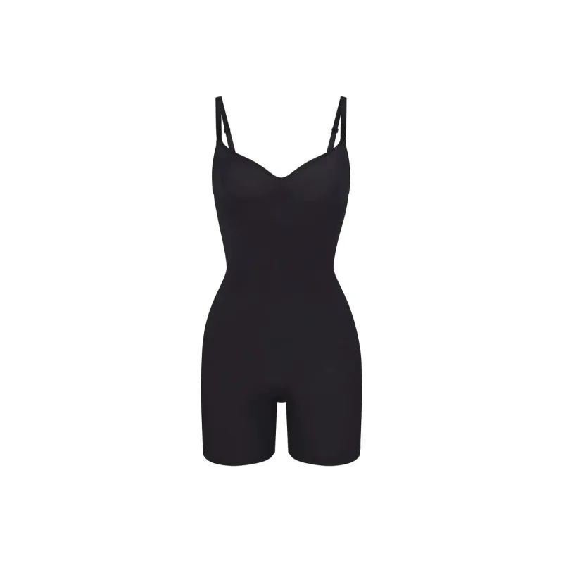 SKIMS SEAMLESS SCULPT PETITE MID THIGH BODYSUIT Bodysuits Women's ONYX/Onyx-0