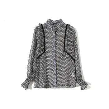 AHDO Chiffon Shirts Women's Black