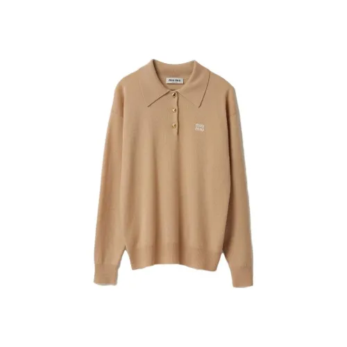 MIU MIU Logo Intarsia Knitted Mini Dress