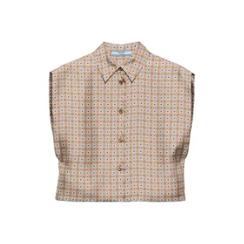 PRADA SS24 Shirt Women's Camel Brown