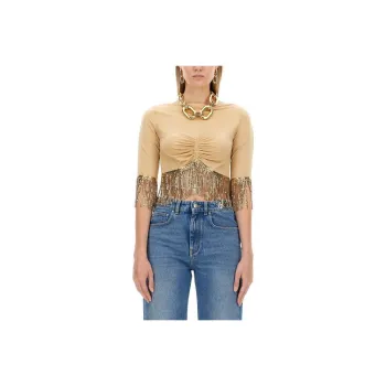 Paco Rabanne Fringed Edge Crewneck Top