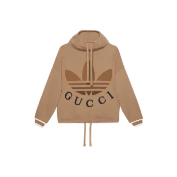 GUCCI X Adidas Cotton Jersey Sweatshirt Dark Beige