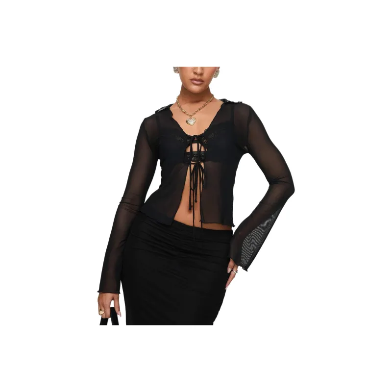 PRINCESS POLLY T-Shirt Women's BLACK/Black-0