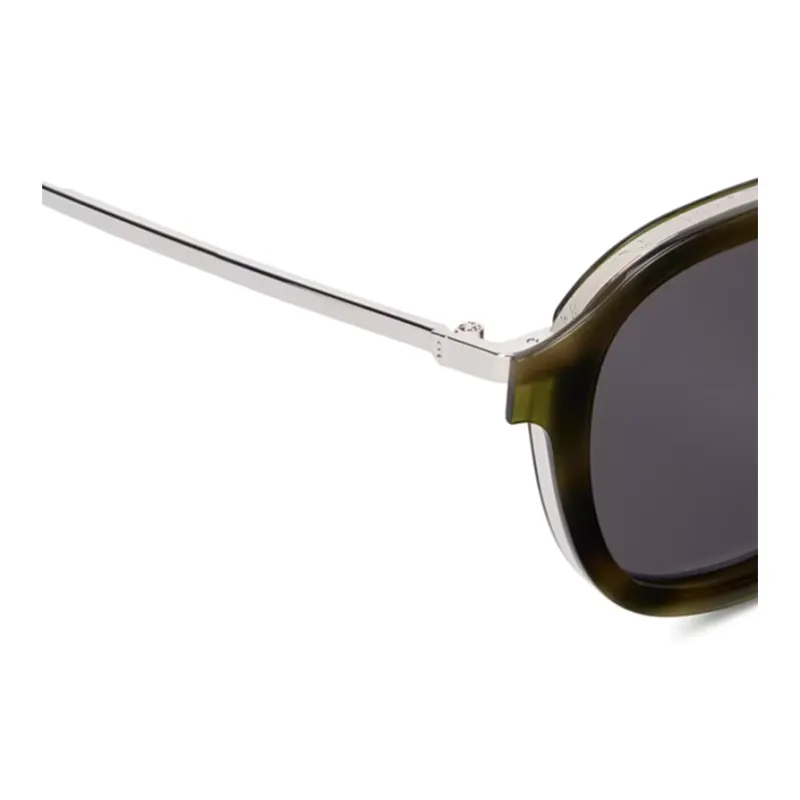 BERLUTI Acetate Metal Irregular Shape Sunglasses Unisex Khaki-2