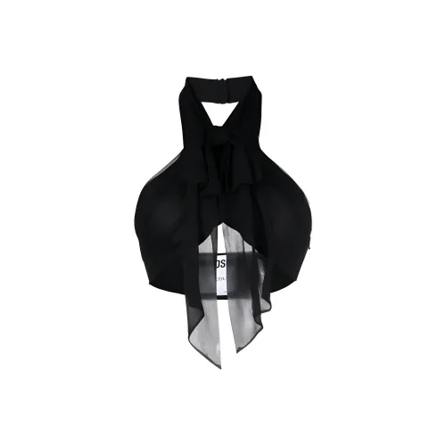 MOSCHINO Backless Silk Crop Top