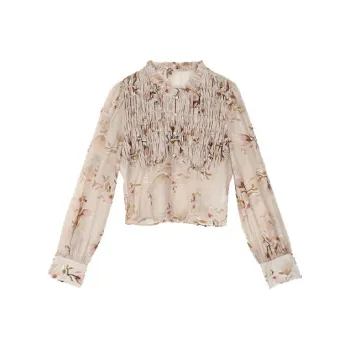 Big-faced Chiffon Shirts Women's Warm Apricot