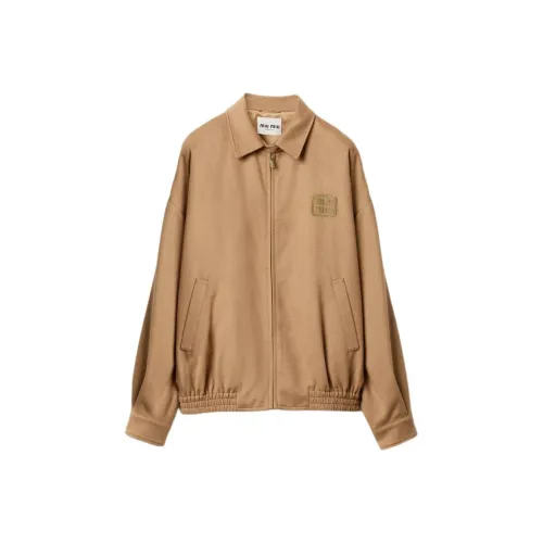 MIU MIU FW24 stepping Coats Women's Camel