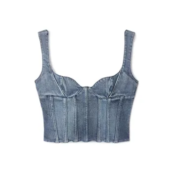 OFF WHITE Bustier Sleeveless Denim Top