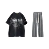 Clothing Set (Black Top+Gray Pants)