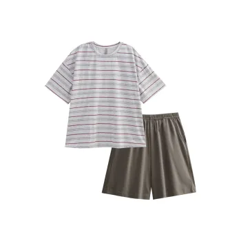 Same Language Pajama Set Men's Linen Brown