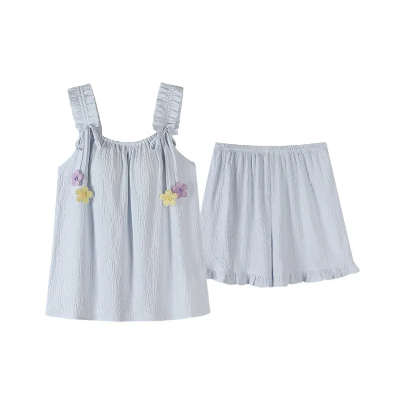 FENTENGCARE Pajama Set Women's Light Blue-0