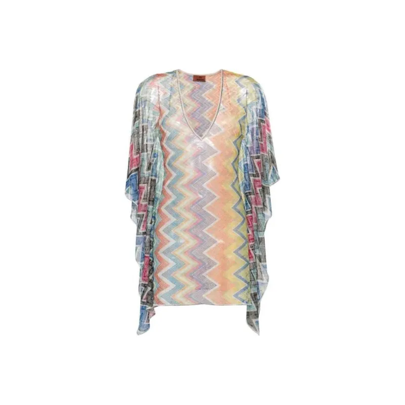 MISSONI Zigzag-pattern Fringed Kaftan-0