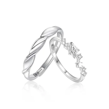 MAGICPOLE 925 Sterling Silver With Zircon Rings Unisex Silver