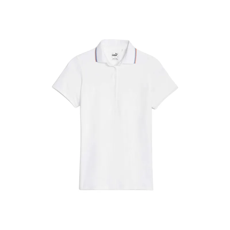 PUMA Cloudspun Tipped Women's Golf Polo Shirt Women's White-0