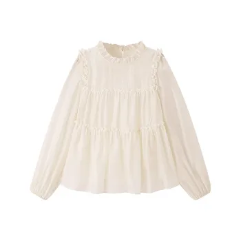 LEDIN Chiffon Shirt Women's Beige Yellow