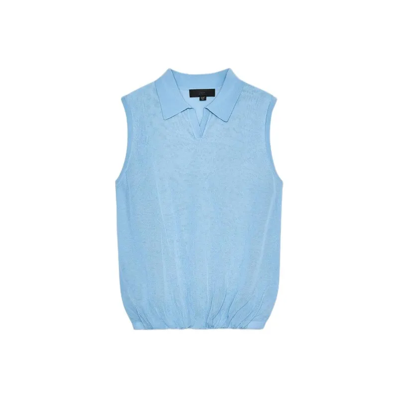 ZARA Polo Shirt Women's Light Blue-0