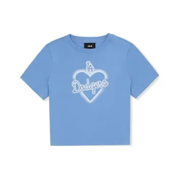 MLB MLB SS23 Heart Heart Series Regular T Shirt Women's Light Cobalt Blue
