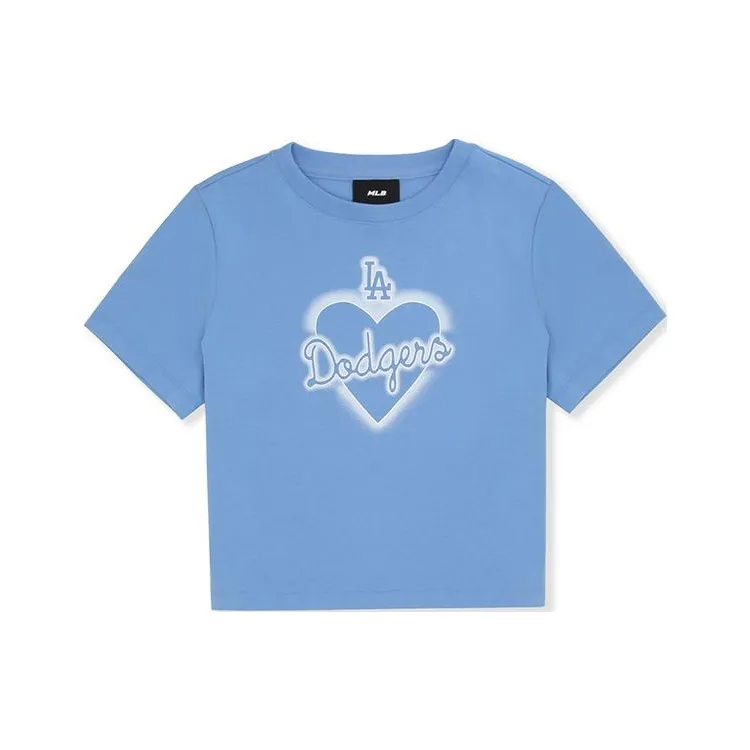 MLB MLB SS23 Heart Heart Series Regular T Shirt Women's Light Cobalt Blue-0