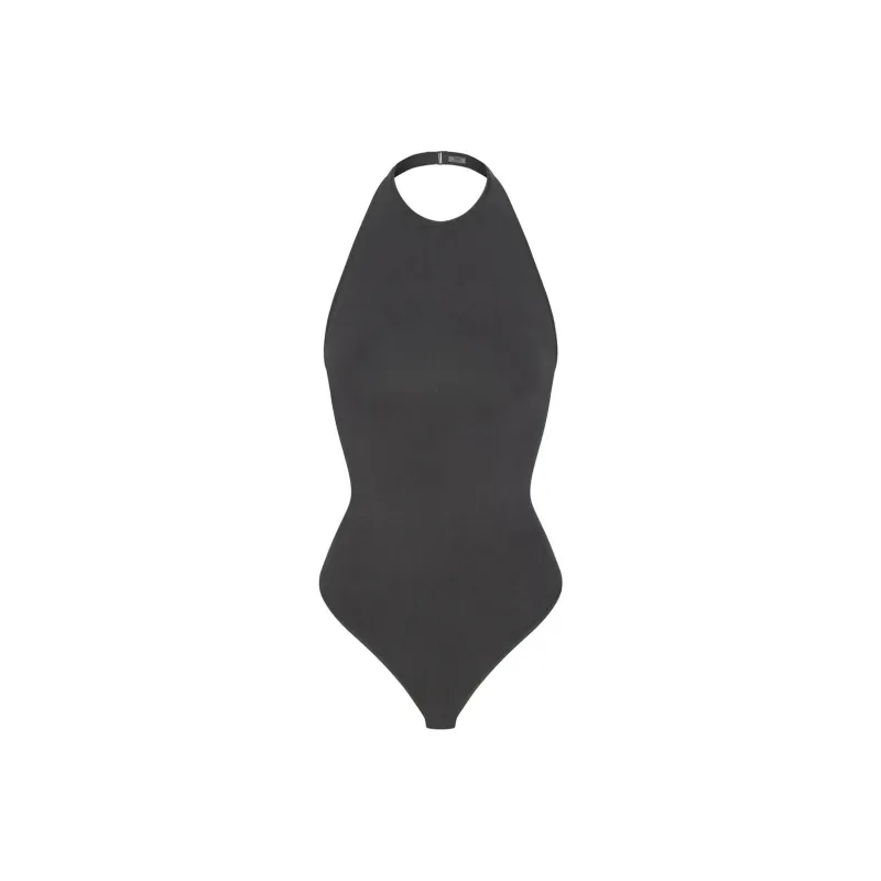 SKIMS OUTDOOR HALTER BODYSUIT Bodysuits Women's ASH/Ash Gray-0