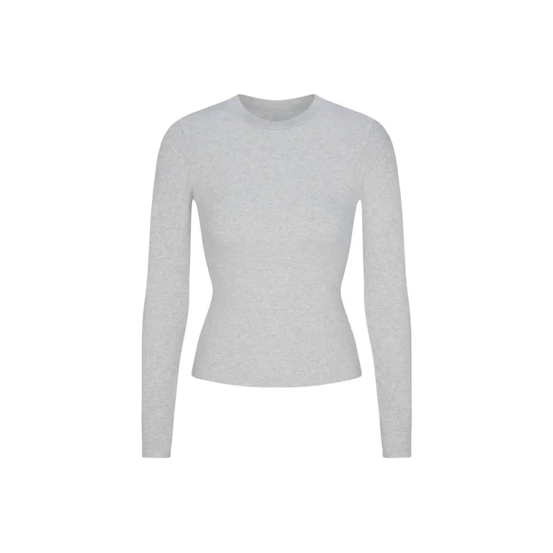 SKIMS Regular T-Shirt Women's Light Heather Grey/Ash Gray-0