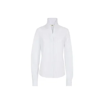 FENDI Long Sleeved V Neck Striped Shirt