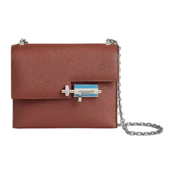 HERMES Verrou Mysore Goat Skin Shoulder Bag Mini Women's Copper Red & Mallow Purple & Cream White & Sky Blue