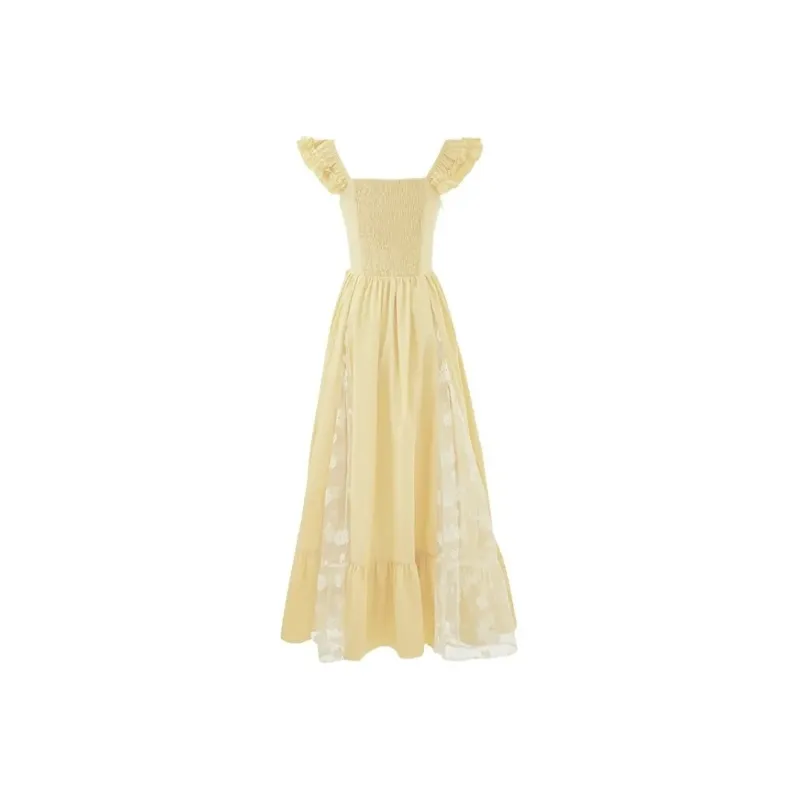 BDGU Short Sleeved Dress Women's Yellow-1
