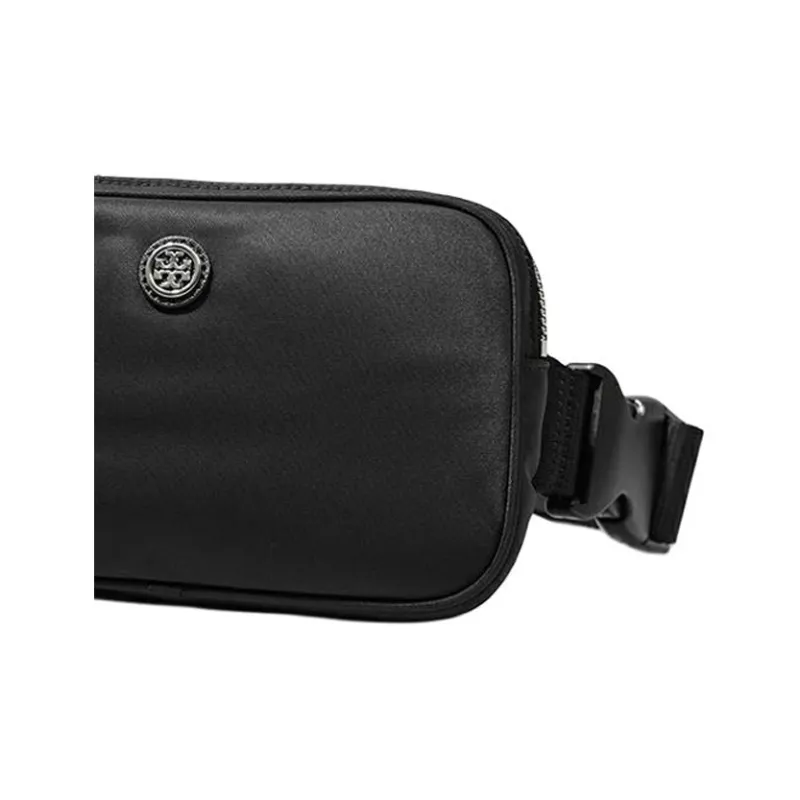 TORY BURCH Recycled Nylon Leather Trim Sling Bags One Shoulder Crossbody Fanny Pack Women's Black-3
