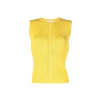 Oscar De La Renta Ribbed-knit Sleeveless Top