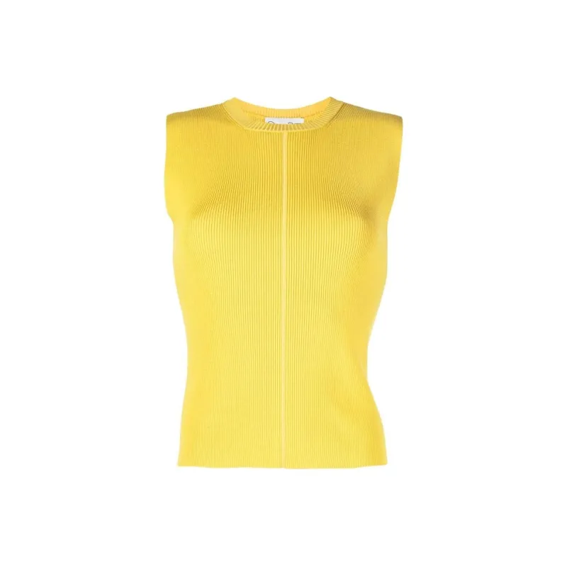 Oscar De La Renta Ribbed-knit Sleeveless Top-0