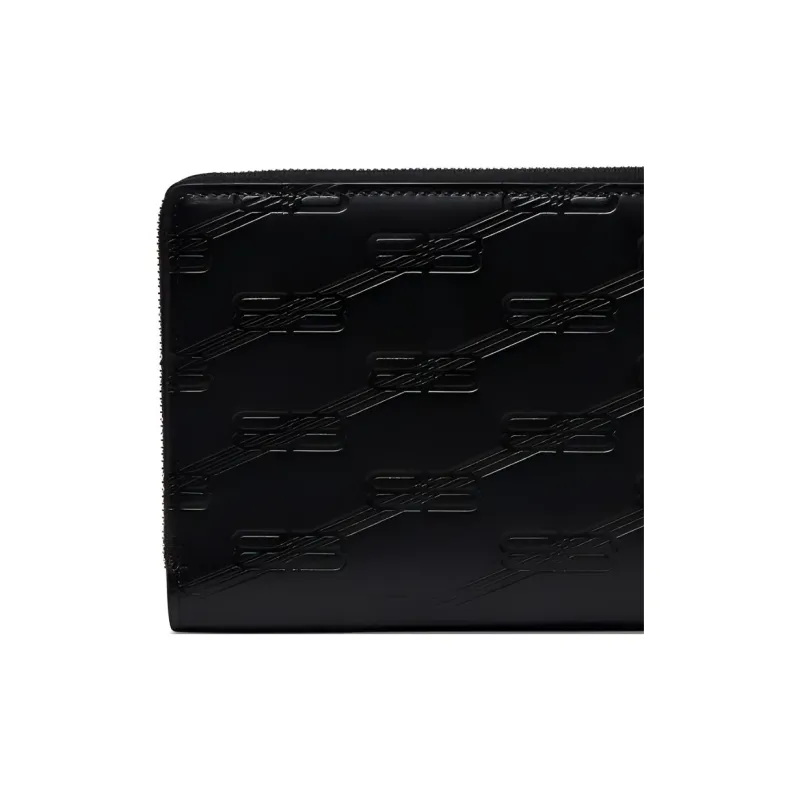 Balenciaga Phenol Cow Leather Wallet Men's Black-3
