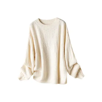 H YXIANG Cashmere Sweaters Women's White