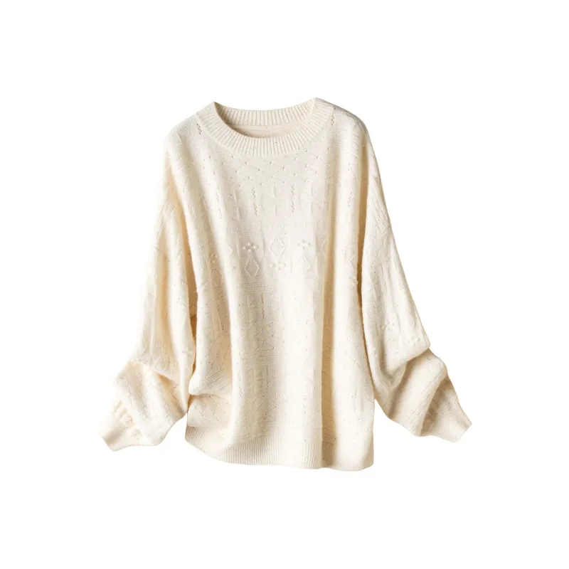 H YXIANG Cashmere Sweaters Women's White-0