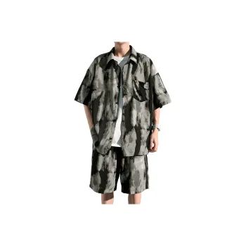 ZWWWZ Shirt Matching Set Unisex One Set Of Suits