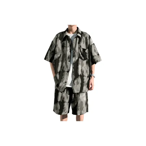 ZWWWZ Shirt Matching Set Unisex One Set Of Suits