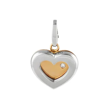 Cartier 18K Yellow And White Gold Diamond Heart Pendant