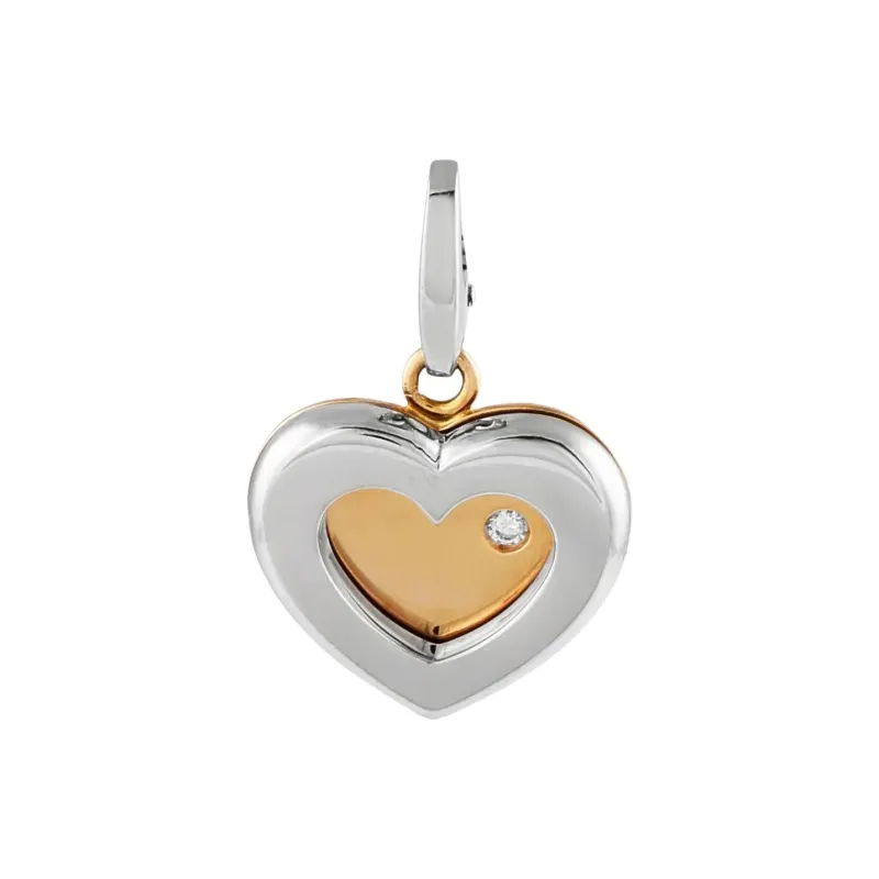 Cartier 18K Yellow And White Gold Diamond Heart Pendant-0
