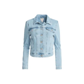 GUESS Eco Sexy Trucker Jacket Jackets Coats Women's Blue