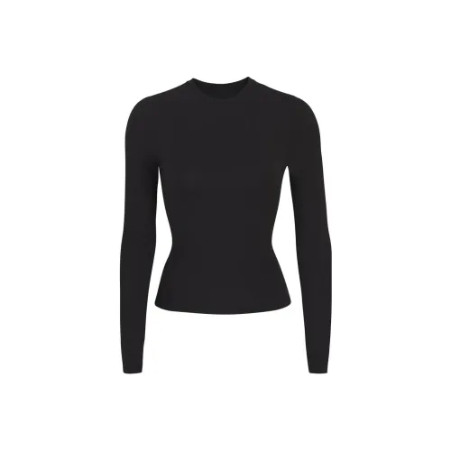 Skims Waffle Long Sleeve Onyx