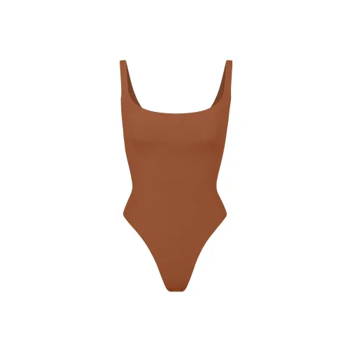 SKIMS FITS EVERYBODY SQUARE NECK BODYSUIT Bodysuits Women's BRONZE/Bronze
