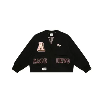 Aape Moonface Logo Cropped Cardigan