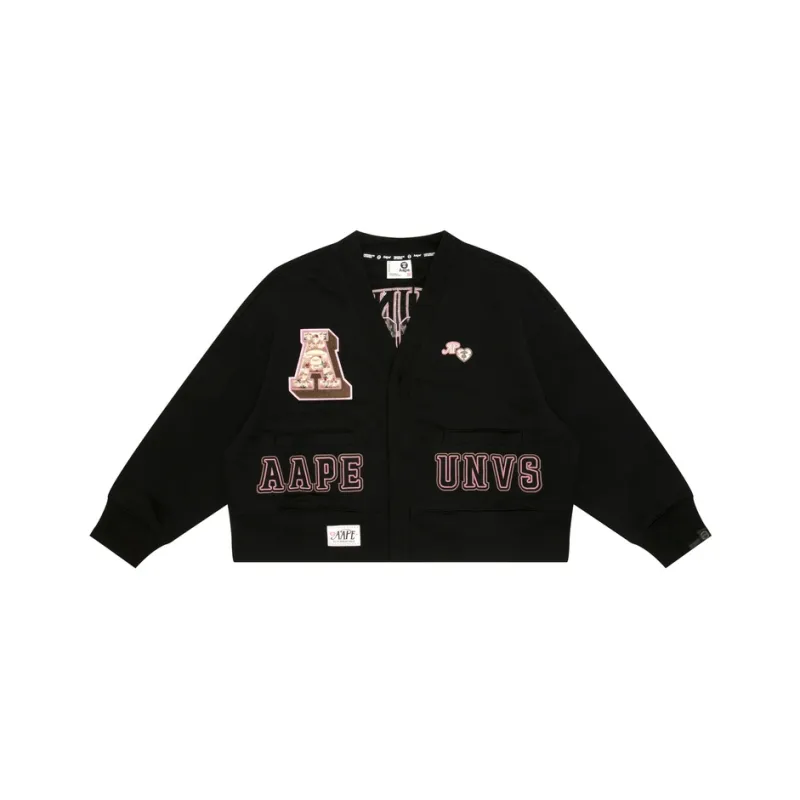 Aape Moonface Logo Cropped Cardigan-0