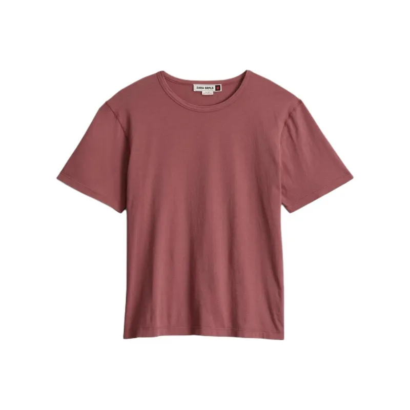 ZARA T Shirts Men Brick Red-0