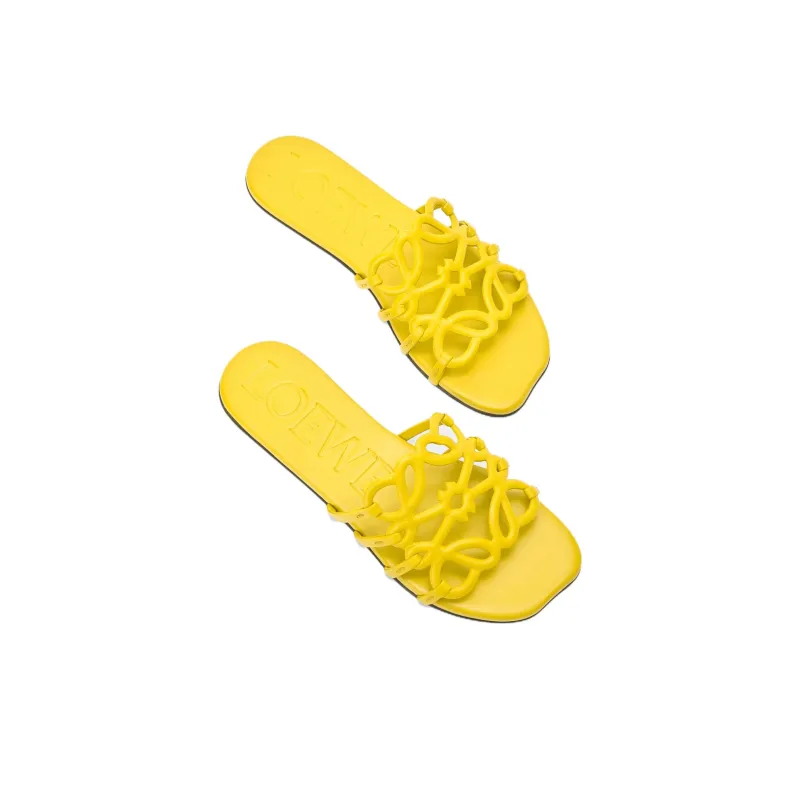 LOEWE Petal Slide Slippers Women's Yellow-3