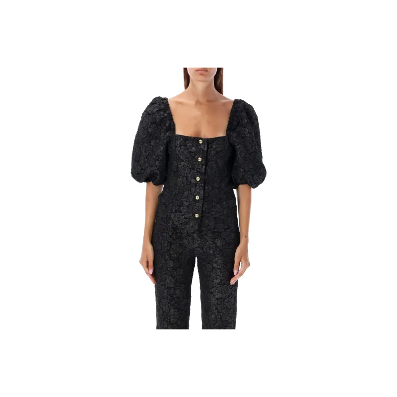 GANNI Jacquard Button Up Blouse-0