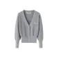 Gray, Pearl Button Sweater