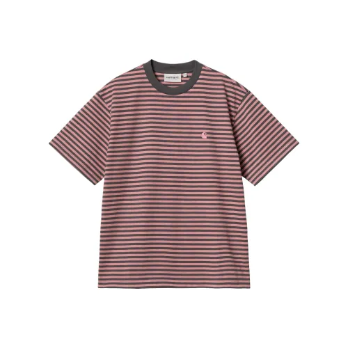 Carhartt WIP Drop Shoulder Sleeve T Shirt brulee Women's Rose Red