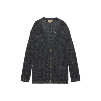GUCCI Metallic Cable knit Cardigan