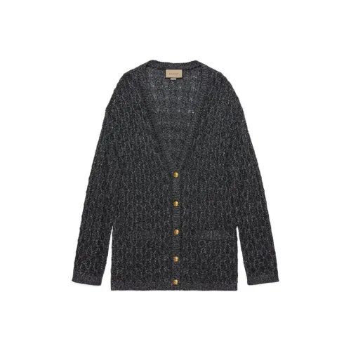 GUCCI Metallic Cable knit Cardigan